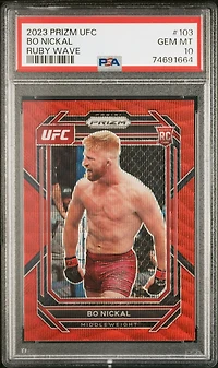 2023 Panini Prizm Ufc 103 Bo Nickal Ruby Wave PSA 10