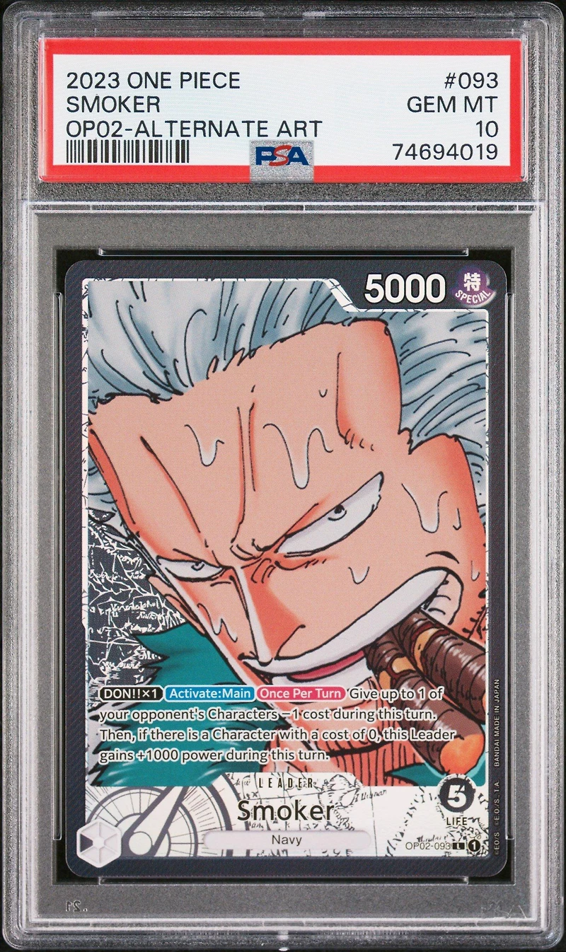 2023 One Piece Op02-paramount War 093 Smoker Alternate Art PSA 10