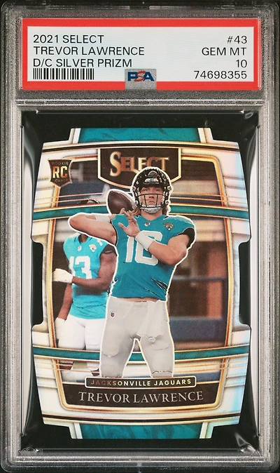 2021 Panini Select 43 Trevor Lawrence Die-cut Silver Prizm PSA 10