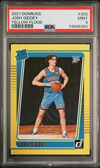 2021 Panini Donruss 202 Josh Giddey Yellow Flood PSA 9