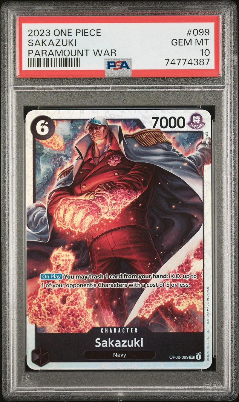 2023 One Piece Paramount War 099 Sakazuki PSA 10