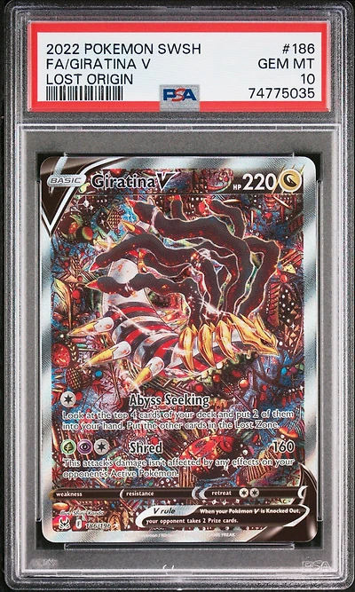 2022 Pokemon Sword & Shield Lost Origin 186 Fa/giratina V PSA