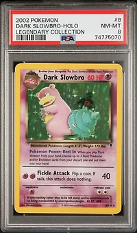 2002 Pokemon Legendary Collection 8 Dark Slowbro-holo PSA 8