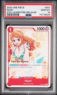 2022 One Piece Starter Deck-straw Hat Crew 007 Nami Super Pre-release PSA 10
