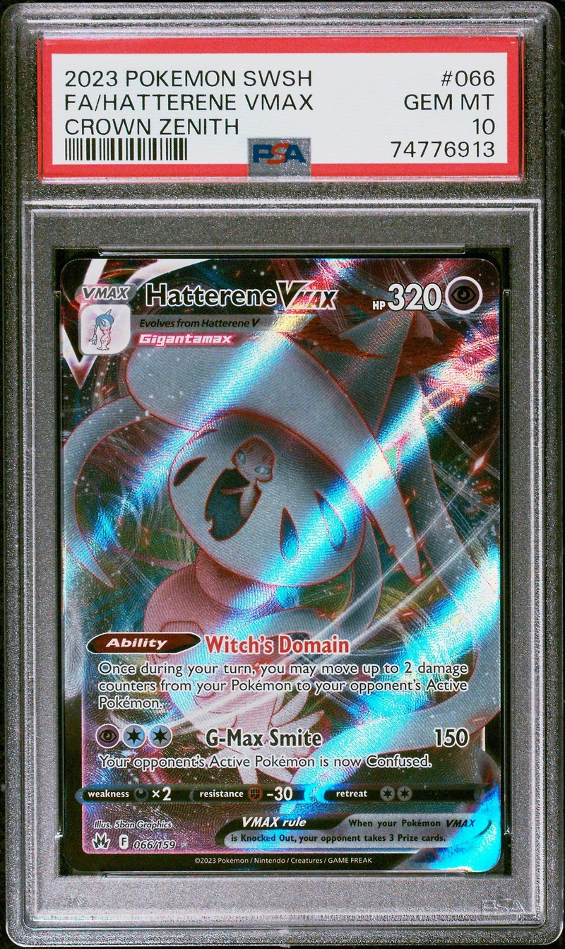 2023 Pokemon Sword And Shield Crown Zenith 066 Full Art/hatterene Vmax PSA 10