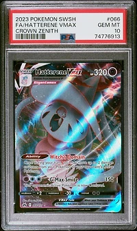 2023 Pokemon Sword And Shield Crown Zenith 066 Full Art/hatterene Vmax PSA 10