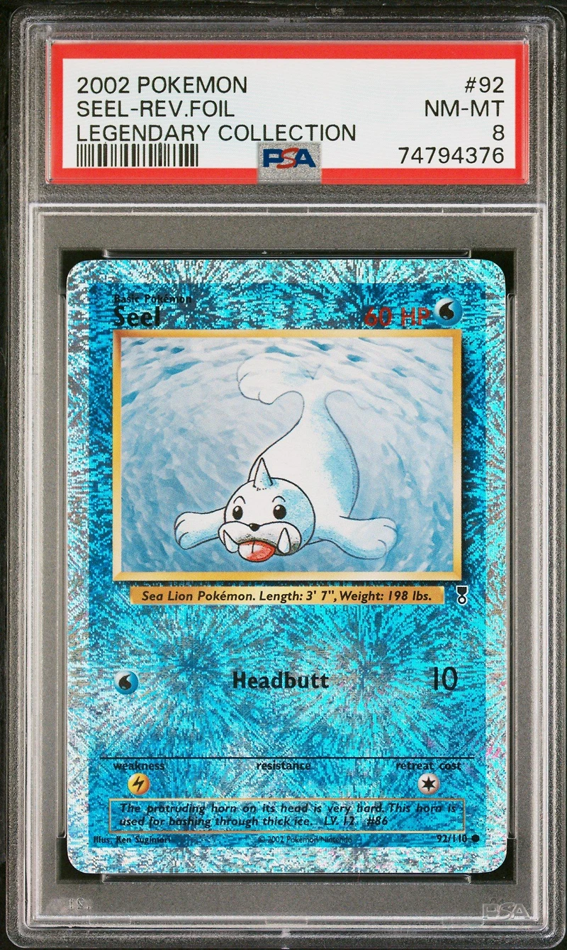 2002 Pokemon Legendary Collection 92 Seel-reverse Foil PSA 8