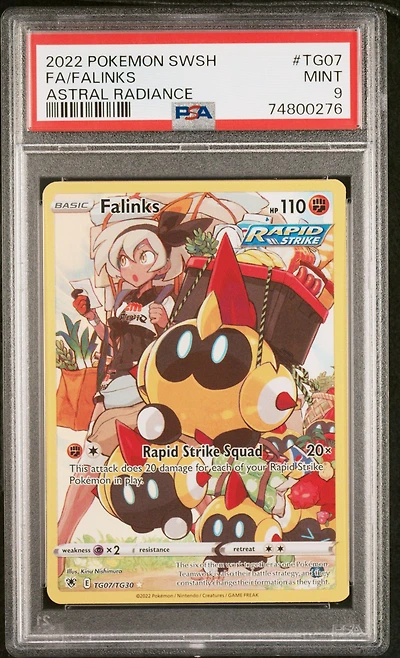 2022 Pokemon Sword & Shield Astral Radiance Tg07 Full Art/falinks PSA 9