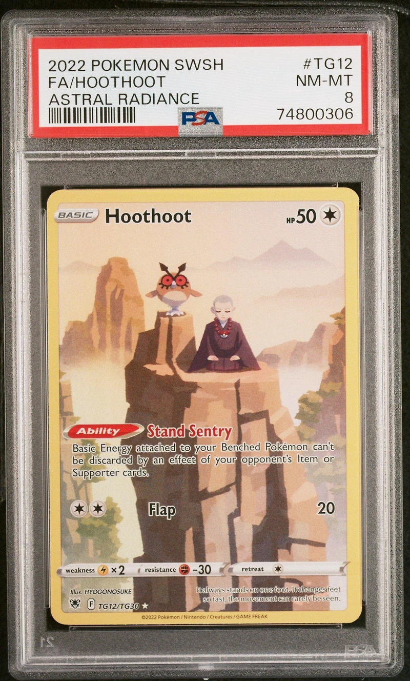 2022 Pokemon Sword & Shield Astral Radiance Tg12 Full Art/hoothoot PSA 8