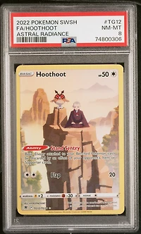 2022 Pokemon Sword & Shield Astral Radiance Tg12 Full Art/hoothoot PSA 8