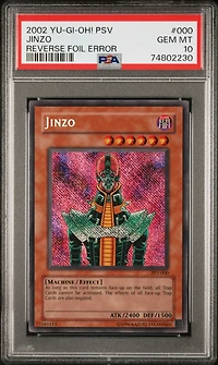 2002 Yu-gi-oh! Psv-pharaoh's Servant 000 Jinzo Reverse Foil Error PSA 10