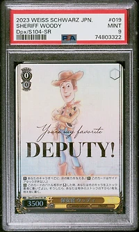 2023 Weiss Schwarz Japanese Disney100 019 Sheriff Woody Sr PSA 9
