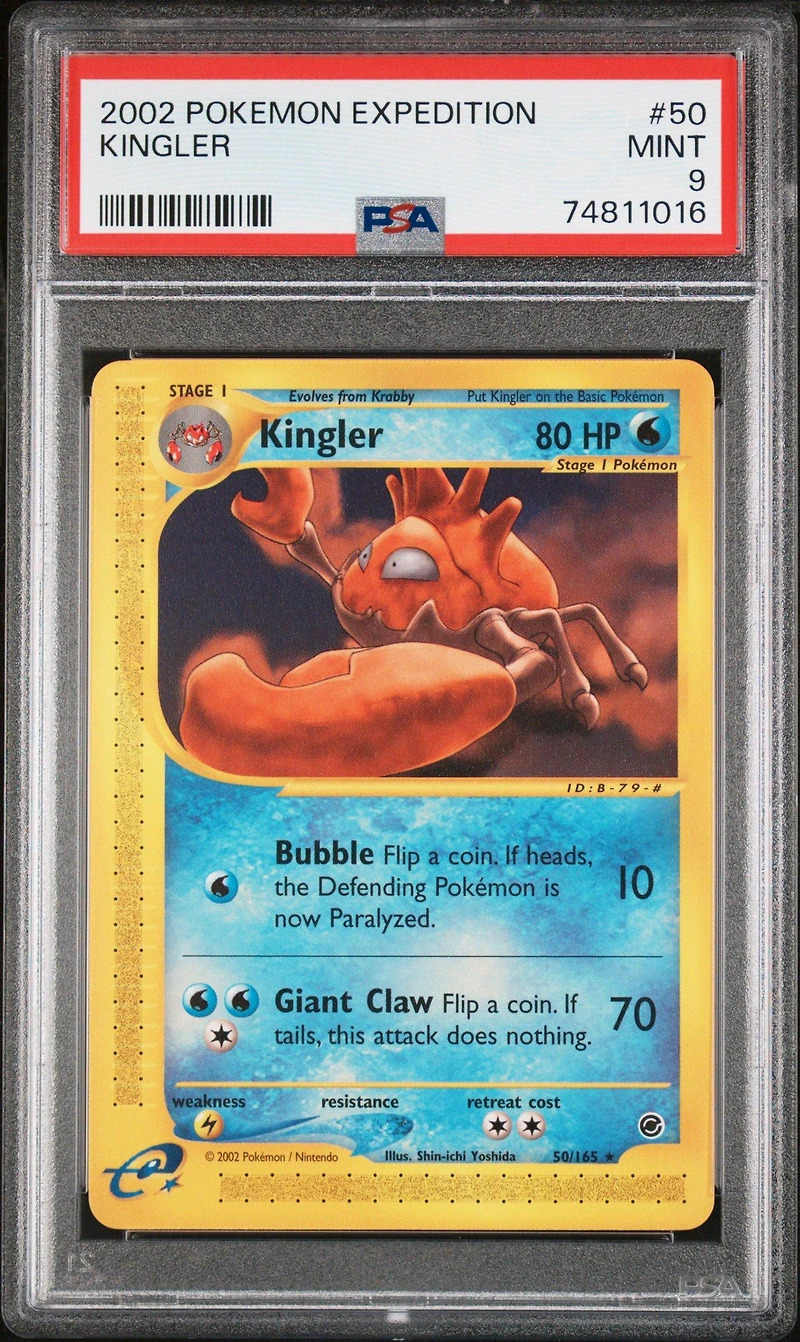 2002 Pokemon Expedition 50 Kingler PSA 9