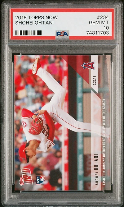 2018 Topps Now 234 Shohei Ohtani PSA 10