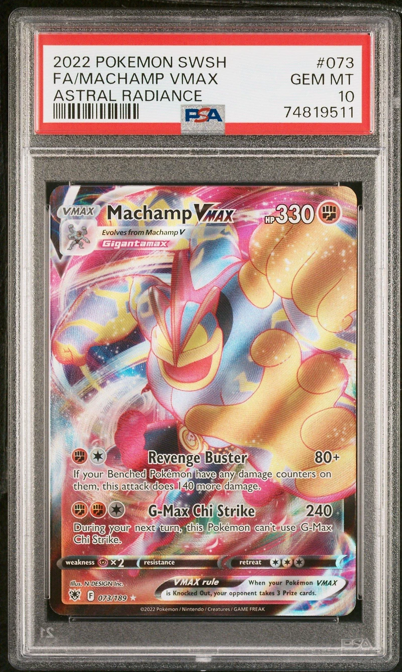 2022 Pokemon Sword & Shield Astral Radiance 073 Full Art/machamp Vmax PSA