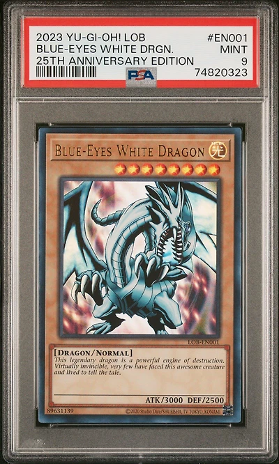 2023 Yu-gi-oh! Legend Of Blue Eyes White Dragon 25th Anniversary Edition En001 Blue-eyes White Dragon PSA 9