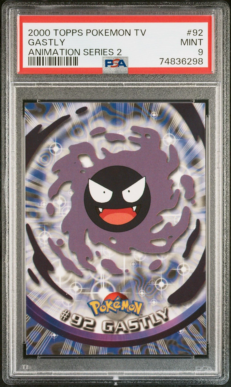 2000 Topps Pokemon Tv Animation Series 2 92 Gastly PSA 9