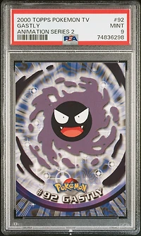 2000 Topps Pokemon Tv Animation Series 2 92 Gastly PSA 9