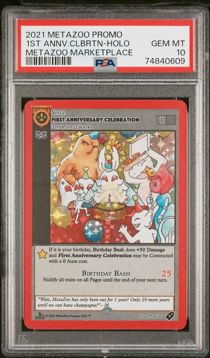 2021 Metazoo Promo First Anniversary Celebration-holo Metazoo Marketplace PSA 10