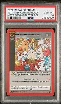 2021 Metazoo Promo First Anniversary Celebration-holo Metazoo Marketplace PSA 10