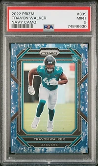 2022 Panini Prizm 339 Travon Walker Navy Camo PSA 9
