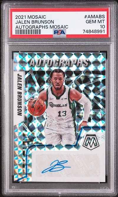 2021 Panini Mosaic Autographs Mosaic Amabs Jalen Brunson PSA 10