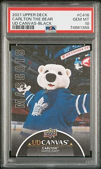 2021-2022 Upper Deck Ud Canvas C416 Carlton The Bear Black PSA 10