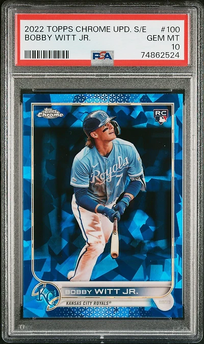 2022 Topps Chrome Update Sapphire Edition 100 Bobby Witt Jr. PSA 10