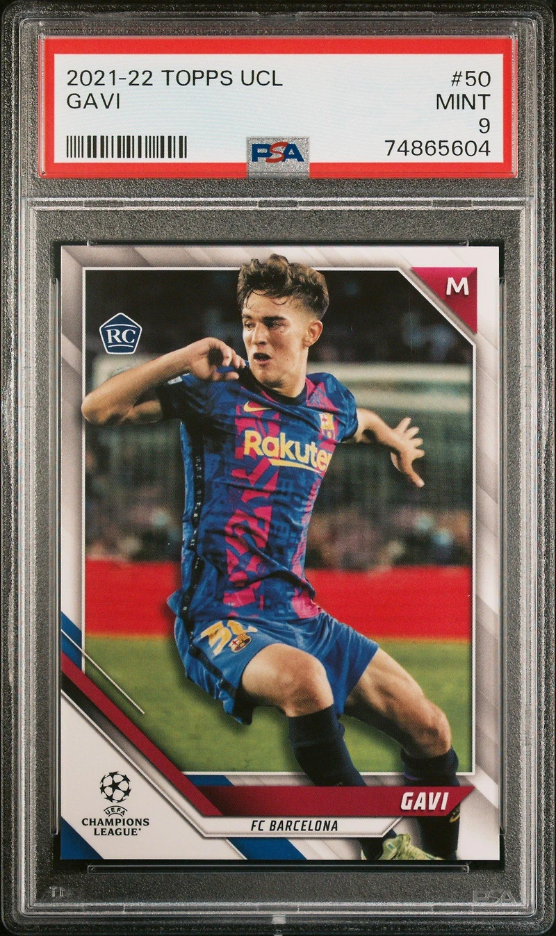 2021-2022 Topps Uefa Champions League 50 Gavi PSA 9