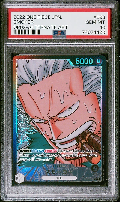 2022 One Piece Japanese Paramount War 093 Smoker Alternate Art PSA 10