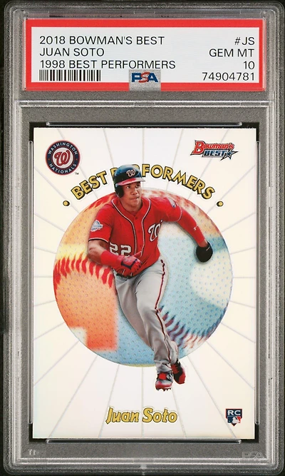 2018 Bowman's Best 1998 Best Performers Js Juan Soto PSA 10