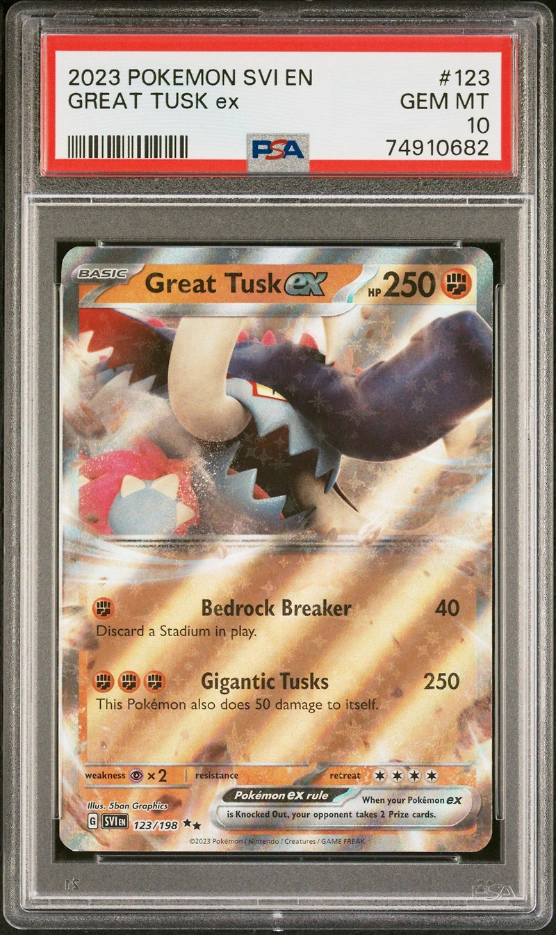 2023 Pokemon Svi En-scarlet & Violet 123 Great Tusk Ex PSA 10