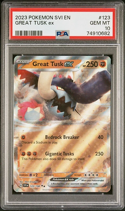 2023 Pokemon Svi En-scarlet & Violet 123 Great Tusk Ex PSA 10