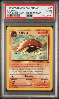 1999 Pokemon Game Promo 50 Kabuto Top Deck Magazine PSA 9