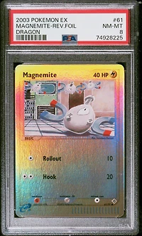 2003 Pokemon Ex Dragon 61 Magnemite-reverse Foil PSA 8