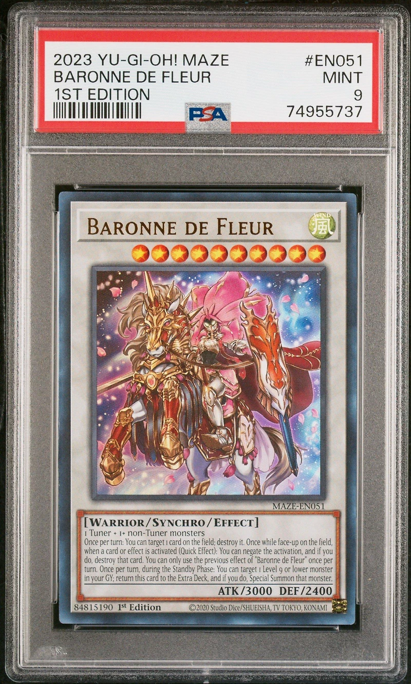 2023 Yu-gi-oh! Maze Of Memories En051 Baronne De Fleur 1st Edition PSA 9