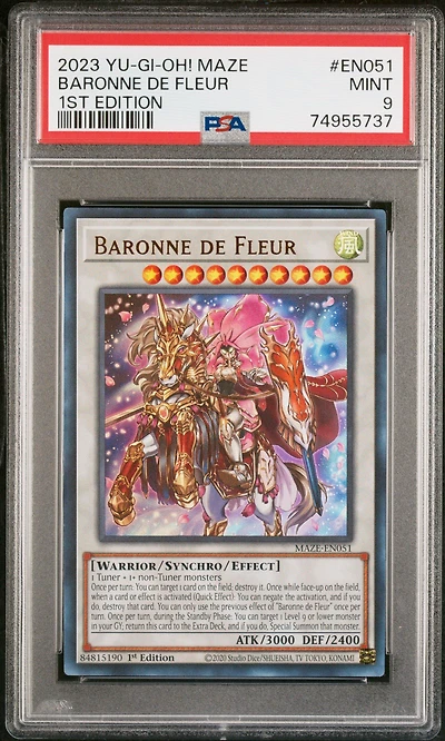 2023 Yu-gi-oh! Maze Of Memories En051 Baronne De Fleur 1st Edition PSA 9
