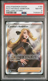 2022 Pokemon Sword & Shield Brilliant Stars 169 Fa/cynthia's Ambition PSA 8