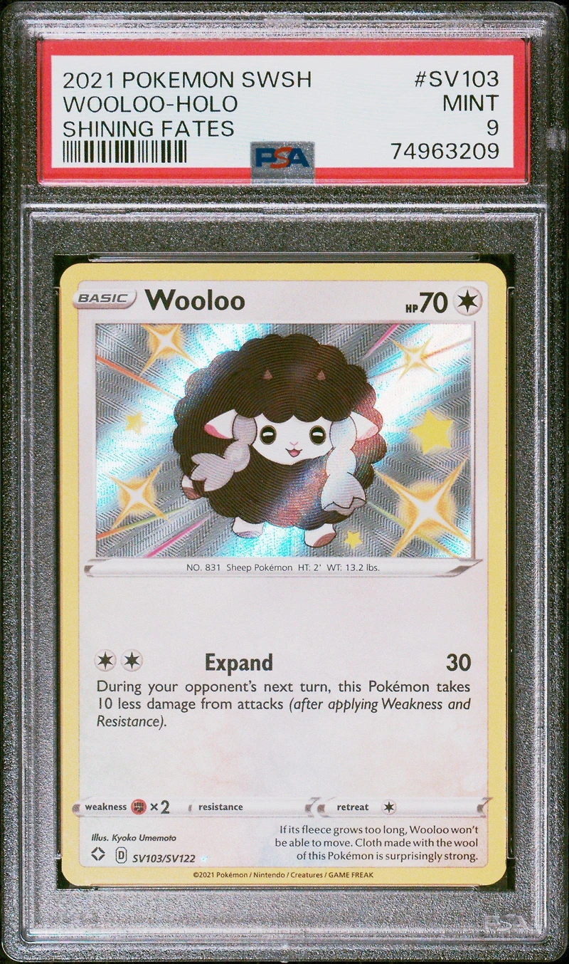 2021 Pokemon Sword & Shield Shining Fates Sv103 Wooloo-holo PSA 9