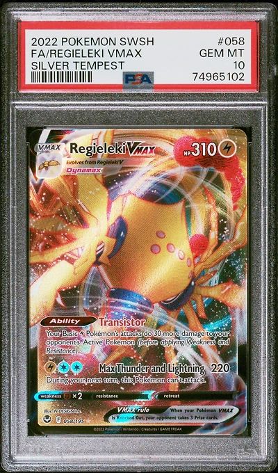 2022 Pokemon Sword & Shield Silver Tempest 058 Fa/regieleki Vmax PSA 10