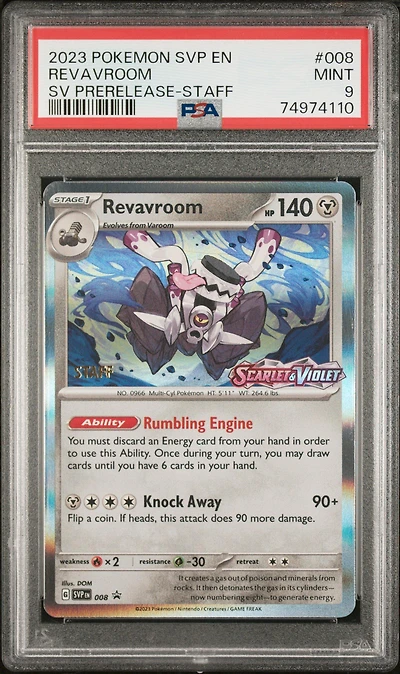 2023 Pokemon Svp En-sv Black Star Promo 008 Revavroom Scarlet & Violet Prerelease-staff PSA 9