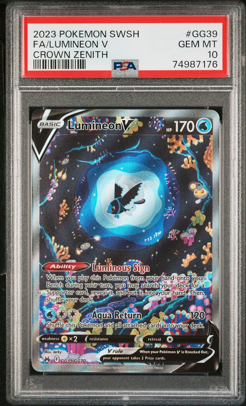 2023 Pokemon Sword And Shield Crown Zenith Gg39 Fa/lumineon V PSA 10