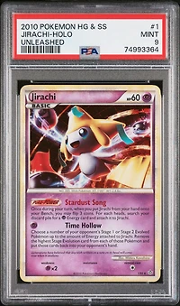 2010 Pokemon Heartgold & Soulsilver Unleashed 1 Jirachi-holo PSA 9