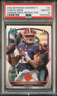 2022 Bowman University Chrome Prospects 42 Cade Klubnik Refractor PSA 10