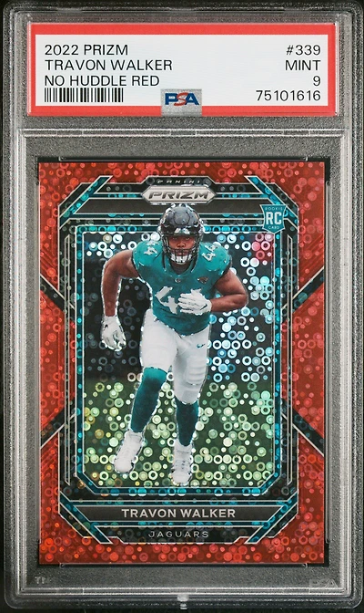 2022 Panini Prizm 339 Travon Walker No Huddle Red PSA 9