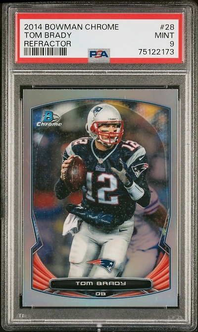 2014 Bowman Chrome 28 Tom Brady Refractor PSA 9