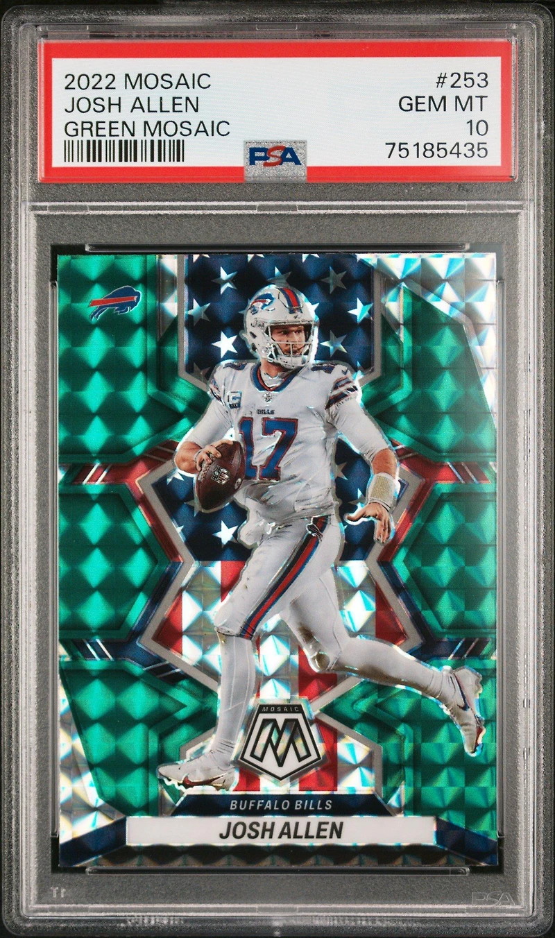 2022 Panini Mosaic 253 Josh Allen Green Mosaic PSA 10