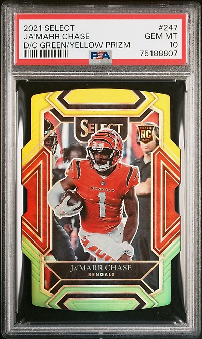 2021 Panini Select Ja'marr Chase PSA 10