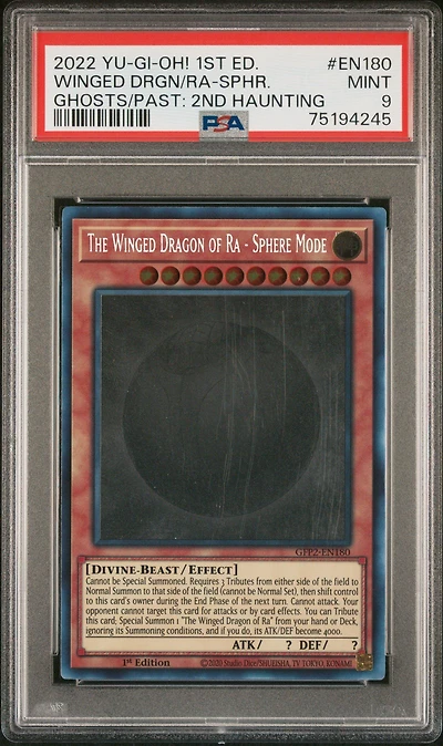 2022 Yu-gi-oh! Gfp2-ghosts From The Past: The 2nd Haunting En180 The Winged Dragon Of Ra-sphere Mode 1st Edition PSA 9