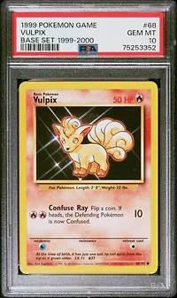 1999 Pokemon Game 68 Vulpix Base Set 1999-2000 PSA 10